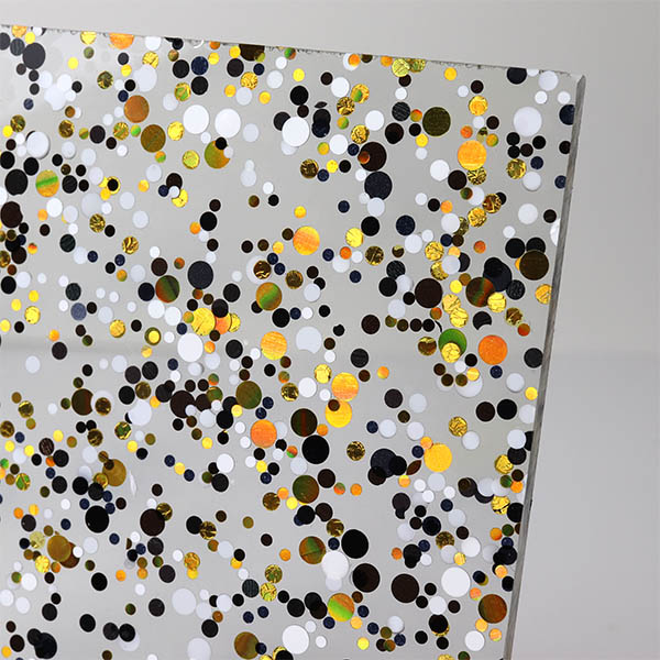 Perspex Panels Confetti Close Up