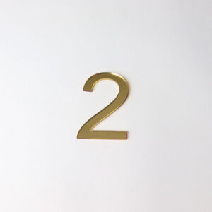 Perspex Panels 75mm Arial Numbers - Gold Mirror 2