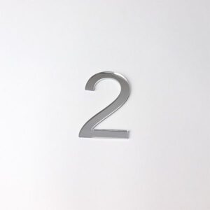 Perspex Panels 75mm Arial Numbers - Silver Mirror 2