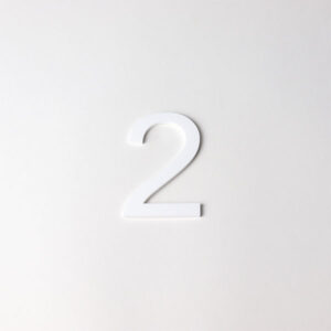 Perspex Panels 75mm Arial Numbers - White Gloss 2