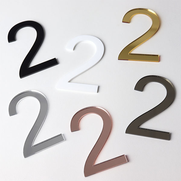 75mm Arial Acrylic Numbers