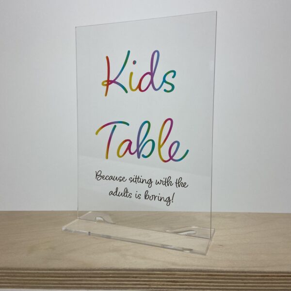 Acrylic Tabletop Sign with Base