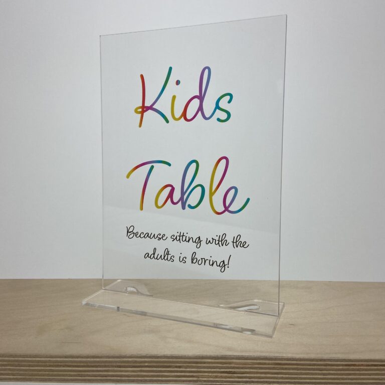Acrylic Tabletop Sign with Base