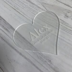 Clear Frosted Acrylic Hearts