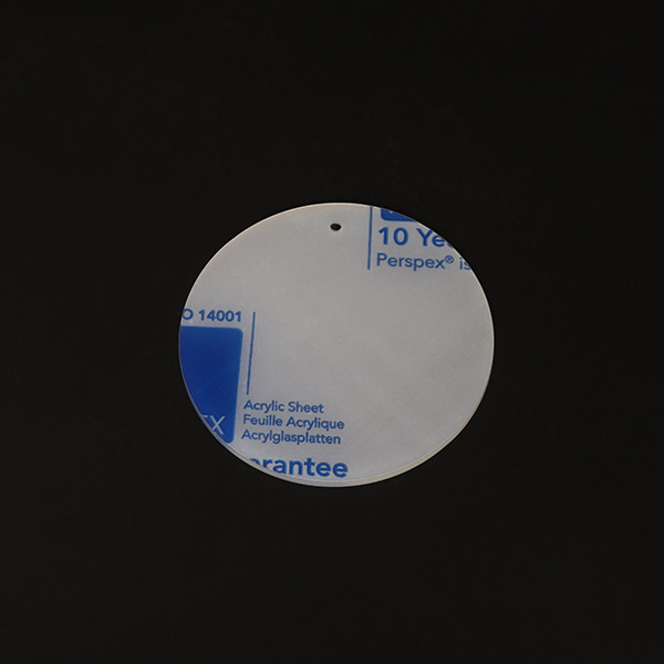 Clear Frosted Acrylic Disc with Hole - With Film
