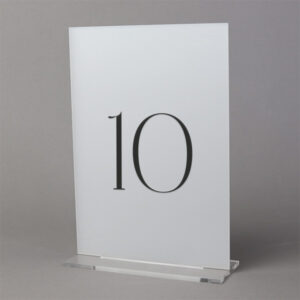 Frosted Colour Perspex® Acrylic Table Sign with Clip In Clear Base