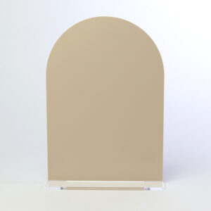Natural Colour Perspex® Acrylic Arch Top Table Sign with Clip In Clear Base