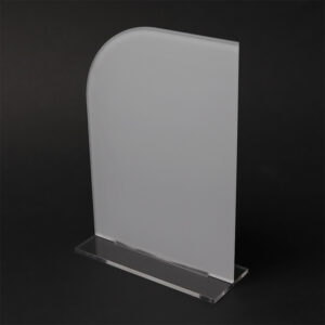 Acrylic Half Arch Tabletop Sign with Clip In Clear Base